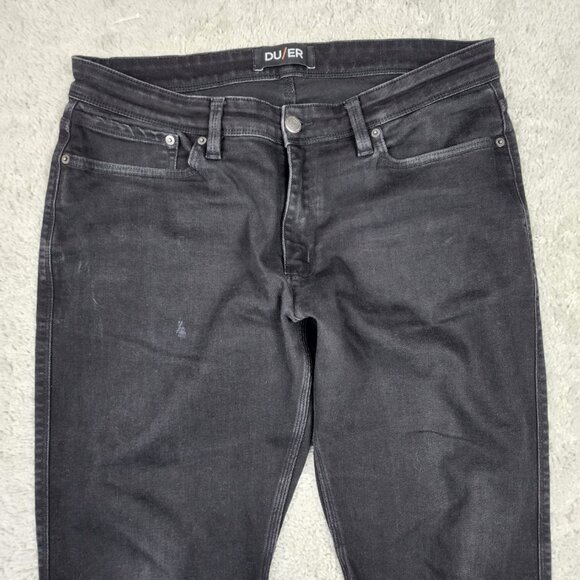 DU/ER Jeans Mens 34x32 Black L2X Relaxed Taper CoolMax Denim Pants Workwear USA - Picture 5 of 10